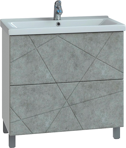 Тумба напольная Vigo Geometry 80 бетон с умывальником 9696 80