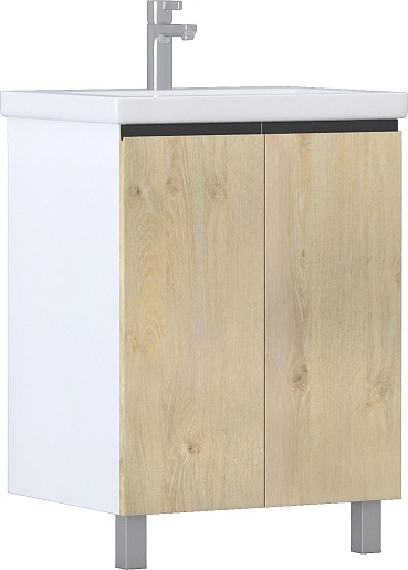 Тумба напольная Vigo Yuma 60 дуб давос с умывальником Como 60