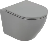 Унитаз подвесной BelBagno Colorato BB062CHR-GR безободковый, сиденье BB062SC-GR с микролифтом, матовый серый