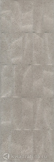 Настенная плитка Kerama Marazzi Безана серый структура обрезной 12152R 25*75 см