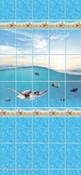 Стеновая панель ПВХ DISCOVERY Карибы Черепаха (панно из 5-ти панелей)