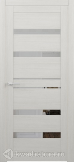 Межкомнатная дверь ALBERO Мегаполис Дрезден кипарис белый ЗЕРКАЛО