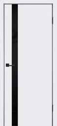 Межкомнатная дверь Дера Премьер 310 белый софт черн. ал. кромка с 2-х сторон