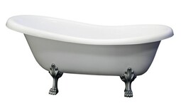 Каменная ванна Aqua de Marco Эдельвейс 170*78 см белая с серебряными ножками