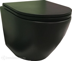 Унитаз подвесной GROSSMAN GR-4455BMS сиденье дюропласт, микролифт, 490*360*350, чёрный матовый