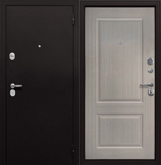 Дверь входная металлическая Е-Трейд 6 см Медный Антик - Бежевый Клен