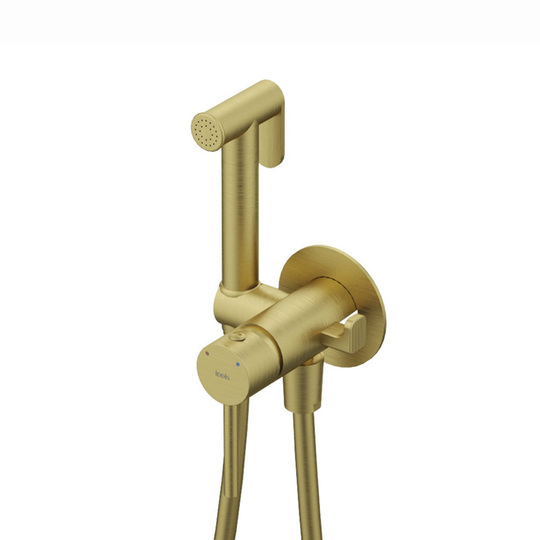 Встраиваемый смеситель Iddis Axes с гигиеническим душем, матовое золото, 005MGR0i08