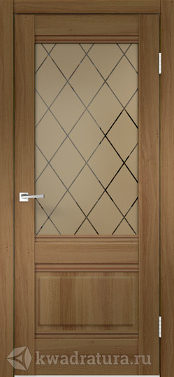 Межкомнатная дверь Velldoris (Веллдорис) ALTO 2V Орех золотой, стекло Ромб бронза