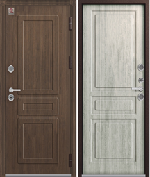 Дверь входная металлическая Центурион Т-9 Шоколад муар+Дуб браун - Дуб полярный