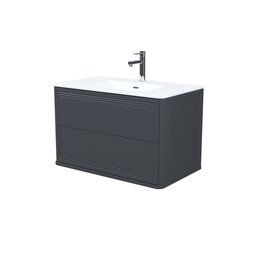 Тумба подвесная Iddis Oxford Neo темно-серая 80 см с умывальником OXN80D0i95K