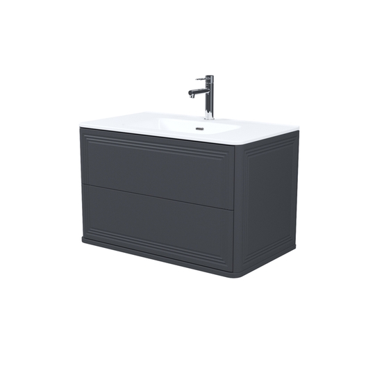 Тумба подвесная Iddis Oxford Neo темно-серая 100 см с умывальником OXN10D0i95K