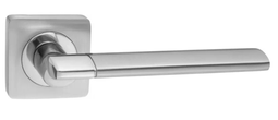 Ручка дверная Renz "Марчелло" DH 57-02 SC/CP на квадр. розетке хром матовый/хром блестящий