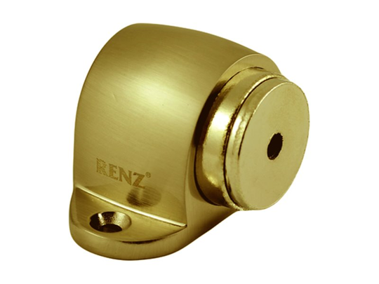 Ограничитель дверной Renz DSM 32 PB напольный магнитный  латунь блестящая