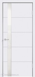 Межкомнатная дверь Velldoris (Веллдорис) SCANDI F Z1 Белая эмаль RAL 9003, стекло белое лакобель