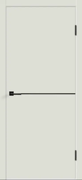 Межкомнатная дверь Velldoris (Веллдорис) FLAT H1 Светло-серая эмаль кромка черная, молдинг черный