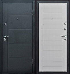 Дверь входная металлическая Форпост Эверест Серый графит - Беленый дуб