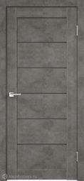 Межкомнатная дверь Velldoris (Веллдорис) Loft 1 бетон темно-серый, стекло графит серое