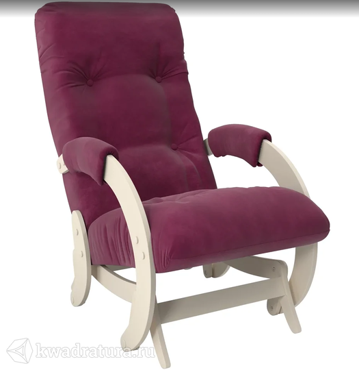 Кресло-маятник МекКо Неаполь Модель 12 (Дуб шампань-эмаль/Ткань Фиолетоый Verona Cyklam)