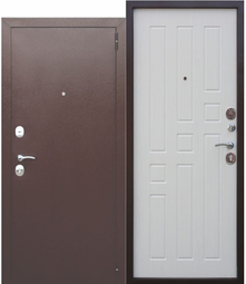 Дверь входная металлическая Феррони Гарда 8 мм Медь антик - Белый ясень