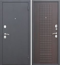 Дверь входная металлическая Феррони Гарда Муар 8 мм Черный муар  - Венге