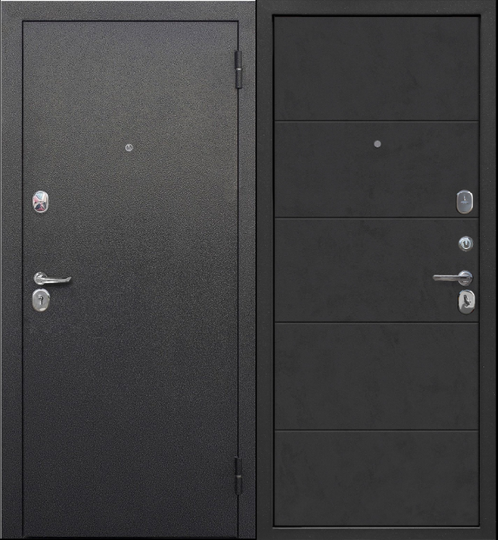 Дверь входная металлическая Феррони 7,5 Гарда Букле черный / бетон графит