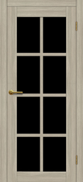Межкомнатная дверь Матадор Гранада ДО1ч дуб дымчатый, стекло черный