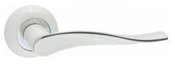 Ручка дверная Renz "Модена" INDH 427-08 MSW/CP матовый супер белый/хром блестящий