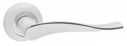 Ручка дверная Renz "Модена" INDH 427-08 SW/CP супер белый/хром блестящий
