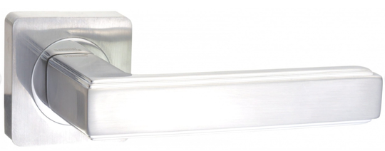 Ручка дверная Renz "АРОНА" INDH 96-02 MSW/CP-2 матовый супер белый/хром блестящий (без хрома на ручке)