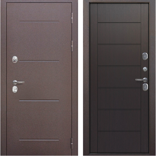 Дверь входная металлическая Феррони 11 см ISOTERMA Медный антик -  Темный кипарис