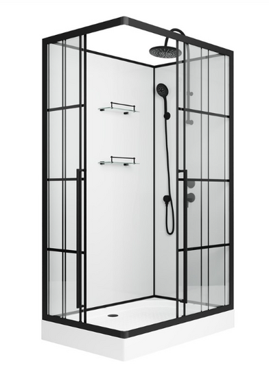Душевая кабина Niagara Standart ST120/80/15QR/KL/BKT 120*80 см черный профиль, стекло прозрачное