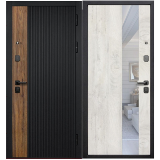 Дверь входная металлическая Феррони Кантри Тиковое дерево - Лиственница камчатская