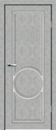 Межкомнатная дверь Synergy Кассиопея Бетон серый, стекло сатин