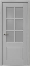 Межкомнатная дверь ALBERO Эмаль Классика-4 серый стекло мателюкс