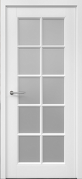 Межкомнатная дверь ALBERO Эмаль Классика-5 белый стекло мателюкс