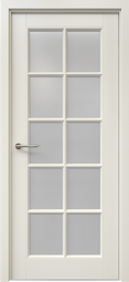 Межкомнатная дверь ALBERO Эмаль Классика-5 латте стекло мателюкс