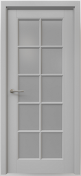 Межкомнатная дверь ALBERO Эмаль Классика-5 серый стекло мателюкс