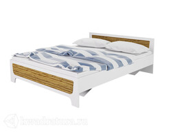 Кровать Горизонт Милана 1600 2-спальная с ортопедическим основанием (Белый/Сосна гранд)