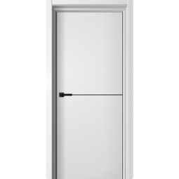 Межкомнатная дверь Сибирь Профиль Linyka line 1 встроены магнитные замки черная алюм. кромка алюм. молдинг пвх белый