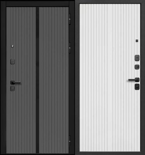 Дверь входная металлическая Феррони 9 см Лакобель линии Графит - Эмалит белый