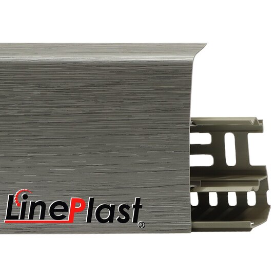 Плинтус Line Plast 85 мм Металлик файн-лайн LS020