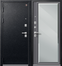 Дверь входная металлическая Центурион LUX-1 Чёрный муар - Софт маренго