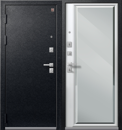 Дверь входная металлическая Центурион LUX-1 Чёрный муар - Софт белый