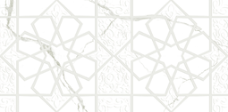 Настенная плитка Мега Керамика Мармара орнамент белая 31*61 см