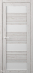 Межкомнатная дверь ALBERO Монтана Жемчужный стекло белое