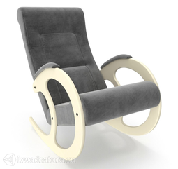 Кресло-качалка МекКо Неаполь Модель 3 (Дуб шампань-эмаль/Ткань серый Verona Light Grey)