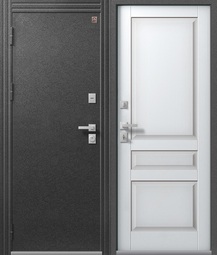 Дверь входная металлическая Центурион  T-2 Антрацит муар - Кашемир белый