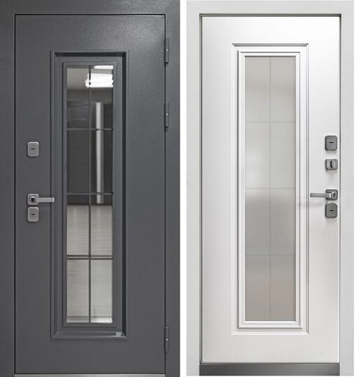 Дверь входная металлическая Феррони Termo 4 букле графит/эмалит белый