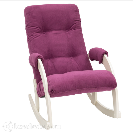 Кресло-качалка МекКо Неаполь Модель 11 (Дуб шампань-эмаль/Ткань Фиолетовый Verona Cyklam)