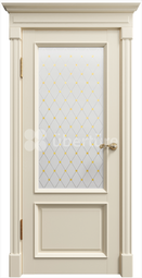 Дверь межкомнатная Uberture Rimini ПДО 80002 Серена керамик - наливной витраж с золотистым глиттером
